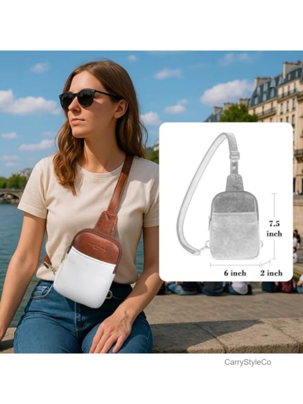 RFID Blocking Touchscreen Crossbody Sling Bag Faux Leather Travel Purse - Picture 2 of 5